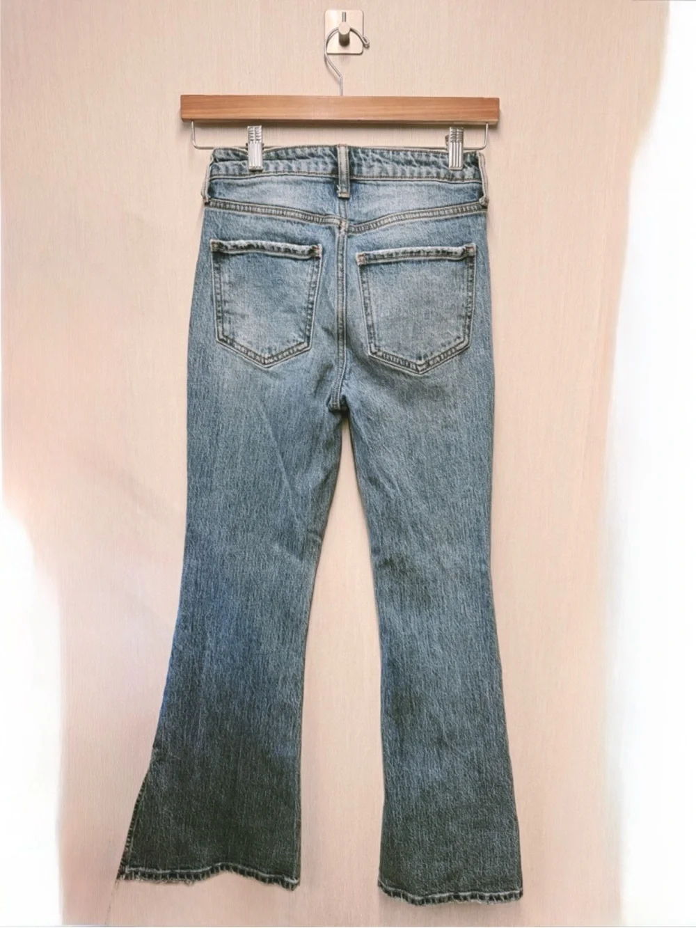 Willow + Root The Flared Out High Rise Split Hem Jeans, Size 24 - Picture 9 of 12